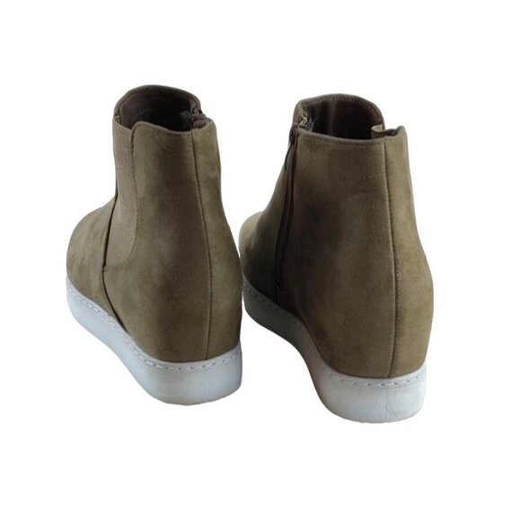 Womens Bootie High Top Sneaker Sz 10 Faux Suede Ankle Zipper - Picture 6 of 10